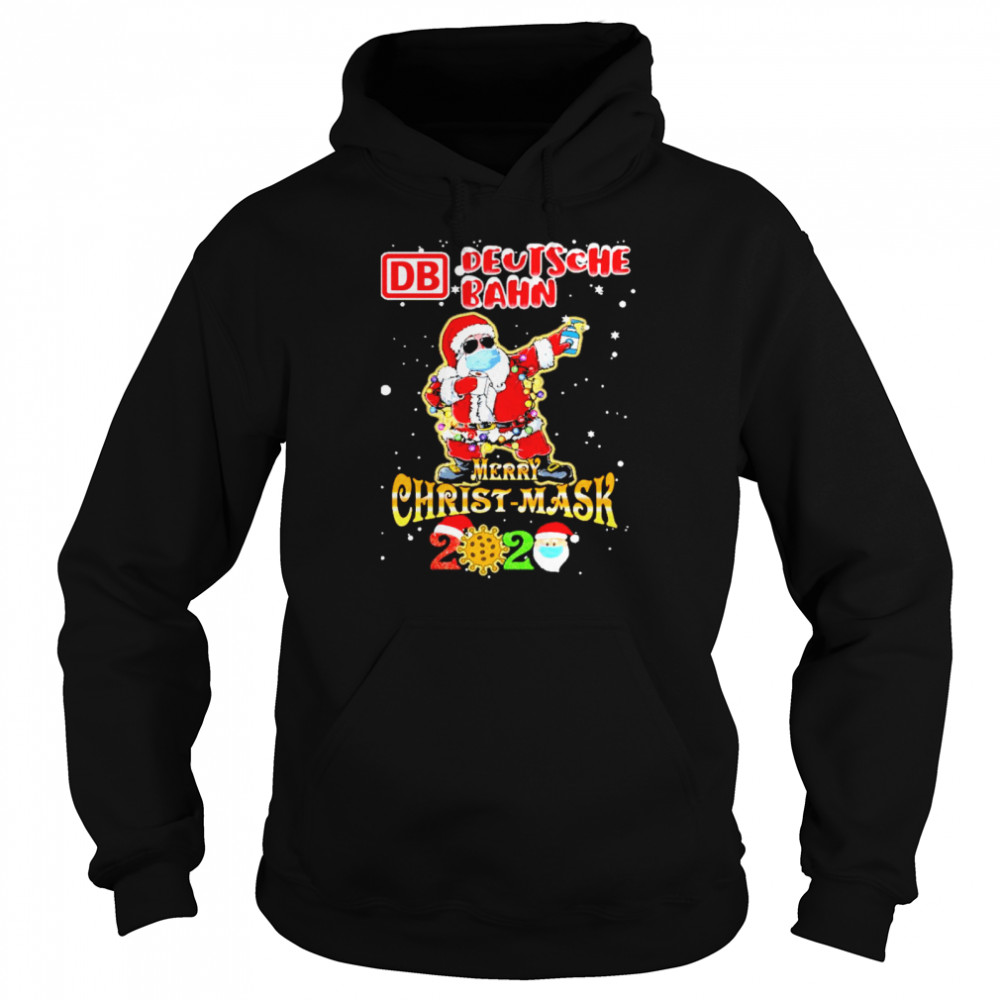 santa claus dabbing bd deutsche bank merry christmas mask 2020 covid19  Unisex Hoodie