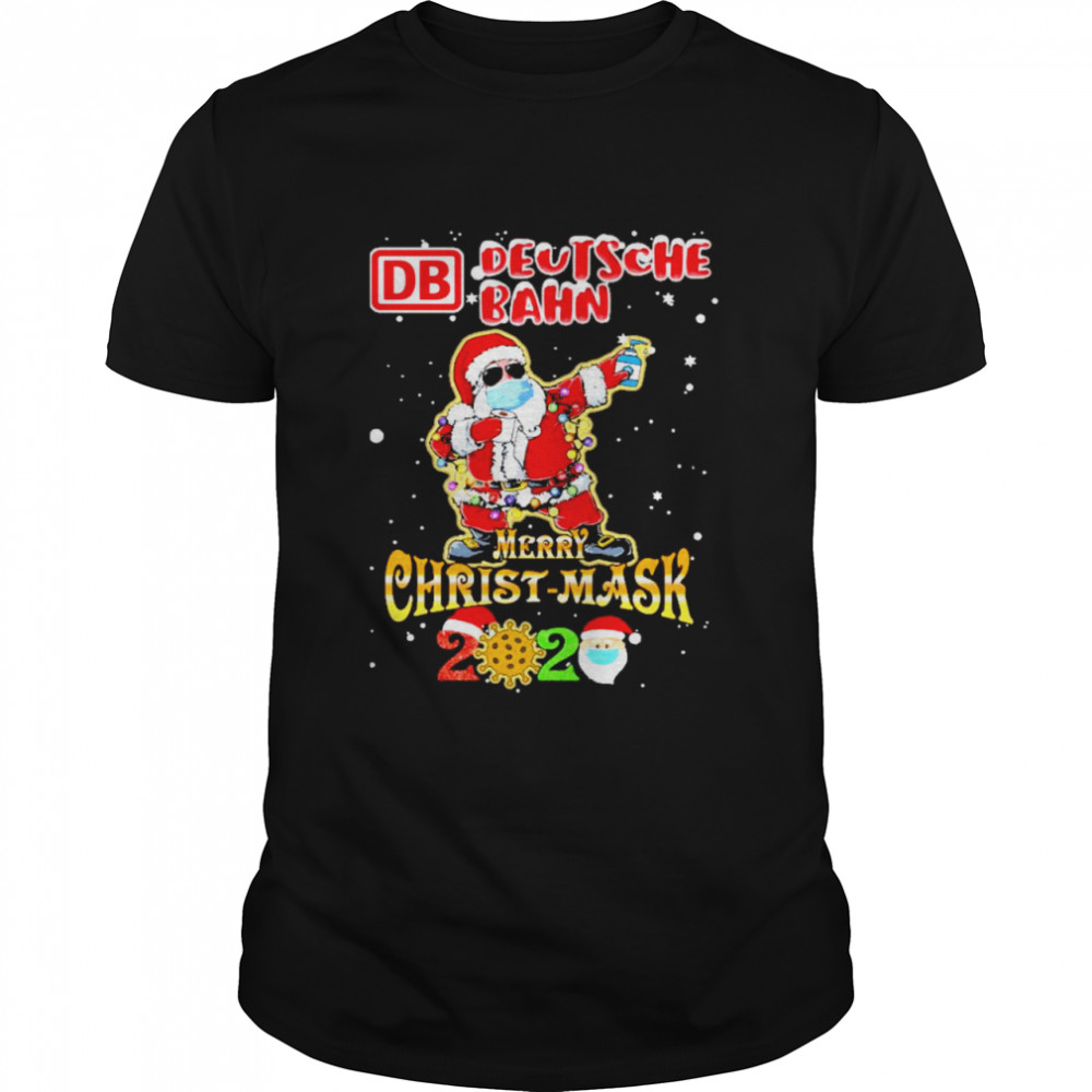 santa claus dabbing bd deutsche bank merry christmas mask 2020 covid19  Classic Men's T-shirt