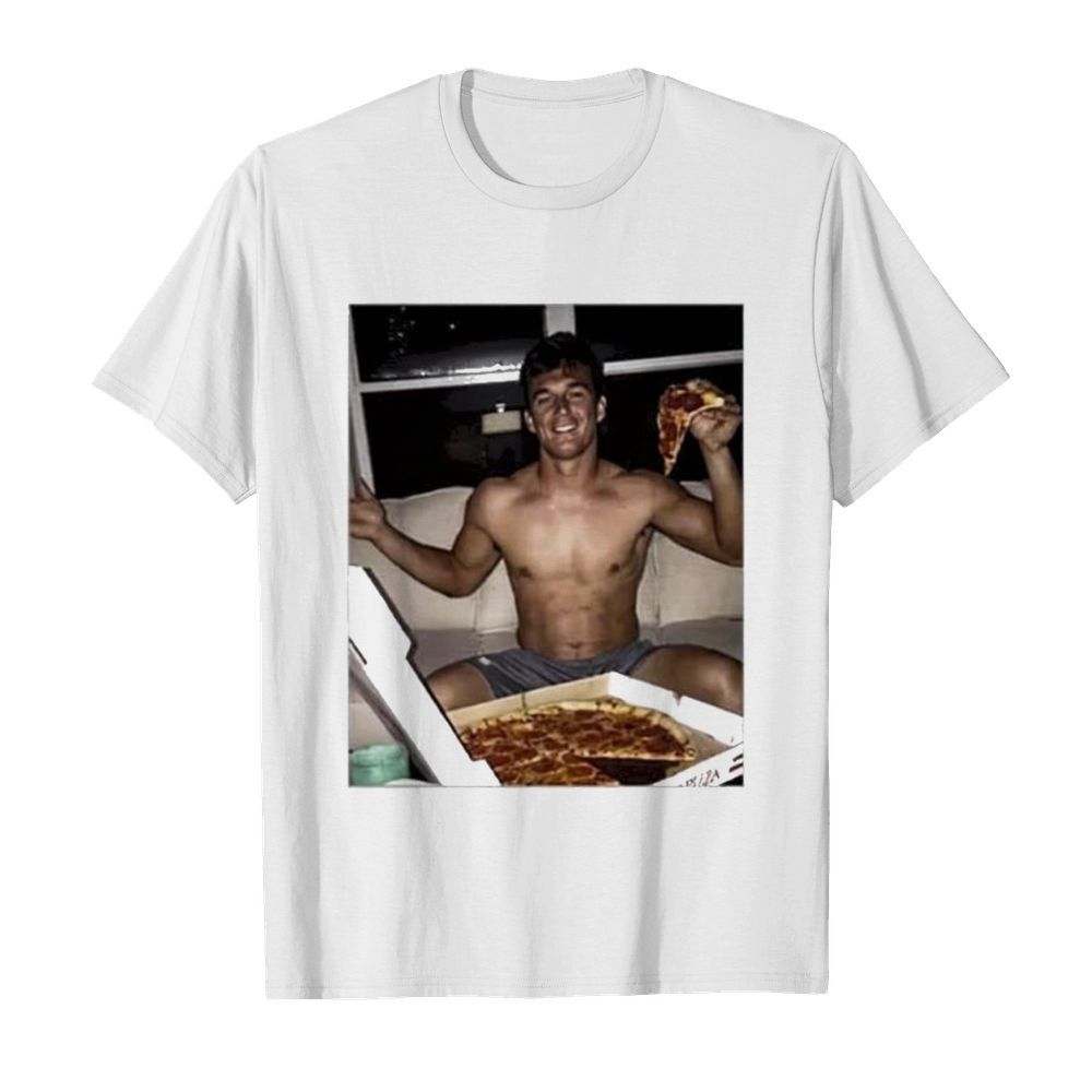 tyler cameron pizza love light blue shirt