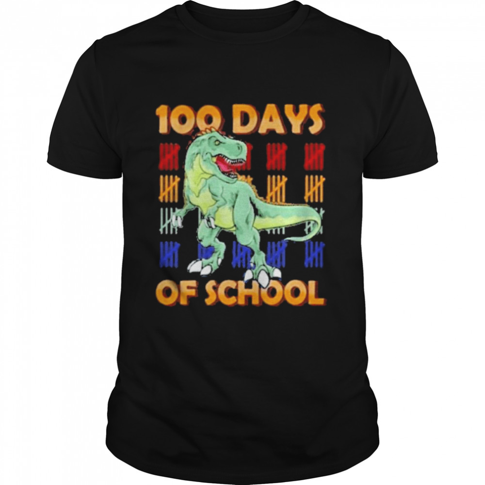 100 days of school dinosaur youth shirt