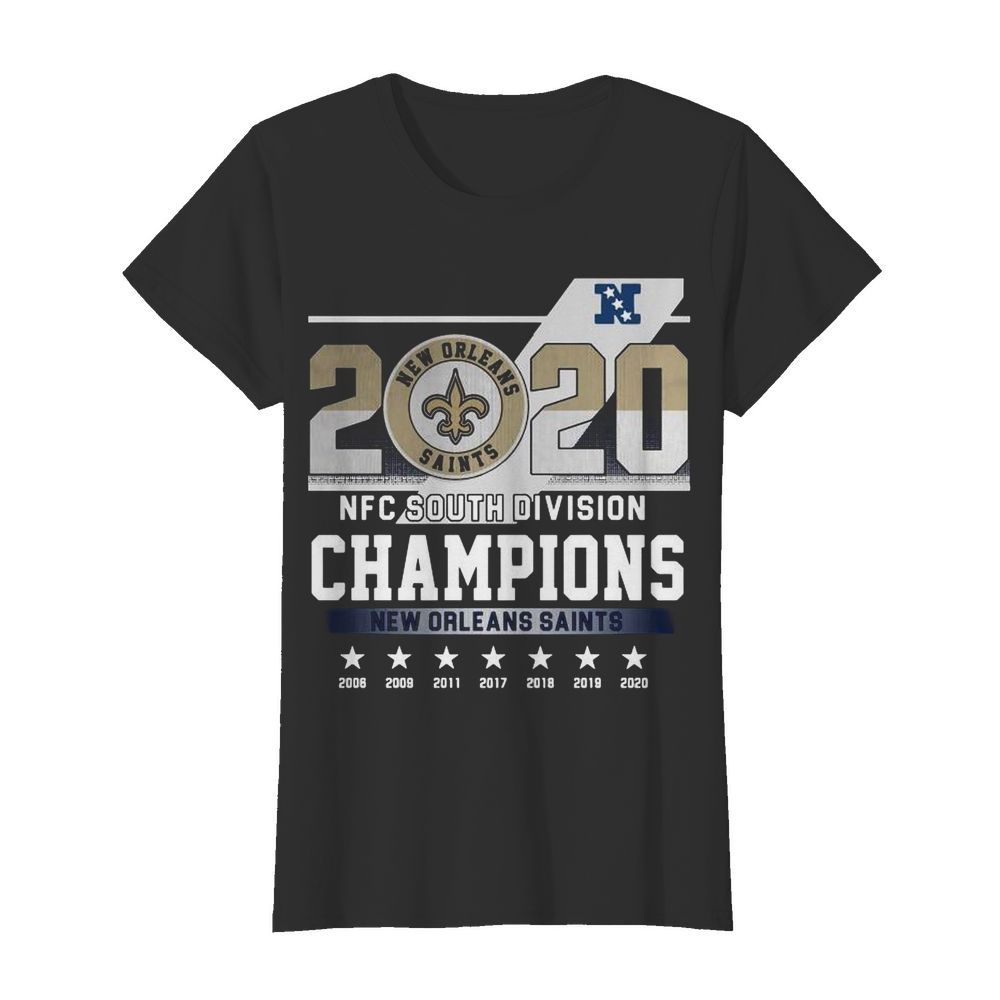 2020 Afc North Division Champions New Orleans Saints 2008 2009 2011 2017  Classic Women's T-shirt