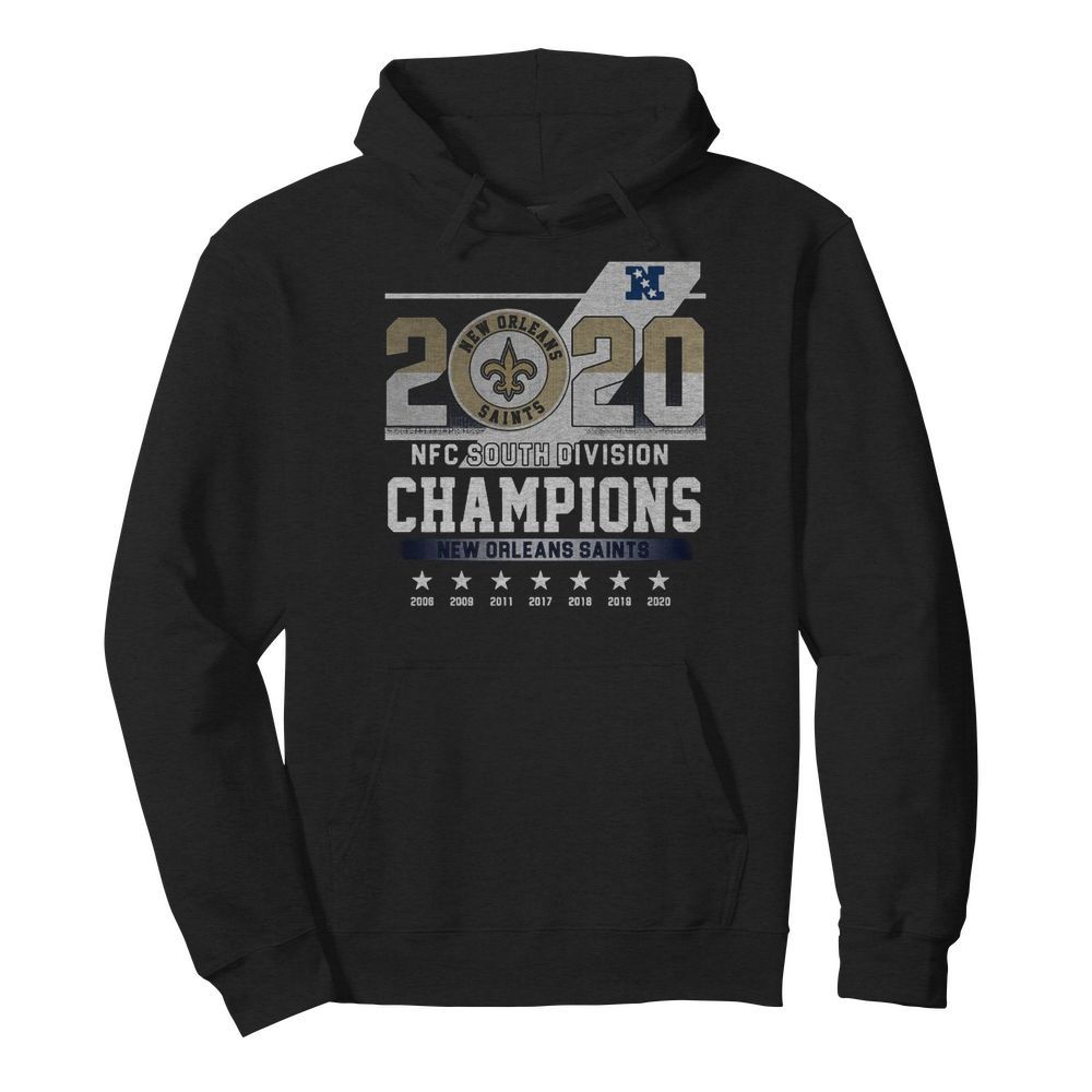 2020 Afc North Division Champions New Orleans Saints 2008 2009 2011 2017  Unisex Hoodie