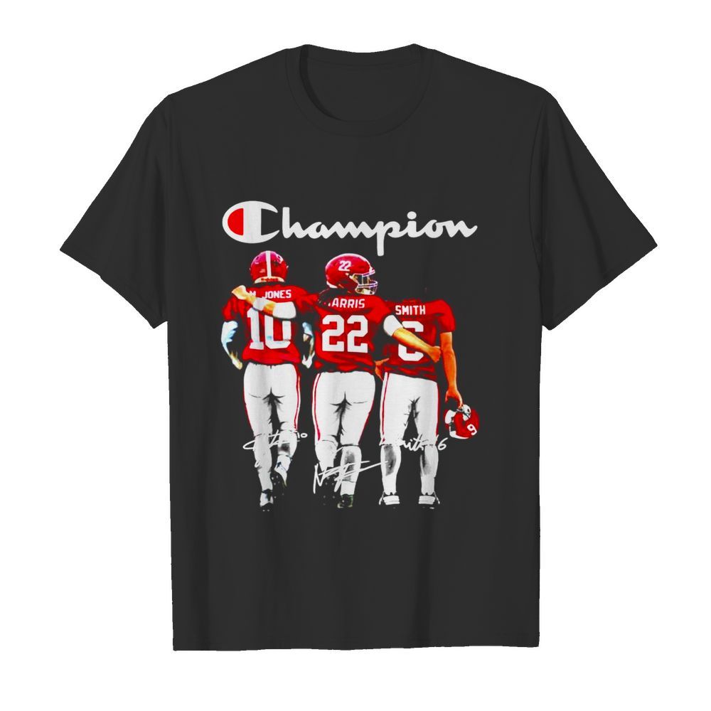 Alabama Crimson Tide Mac Jones Najee Harris and Devonta Smith Champions signatures  Classic Men's T-shirt