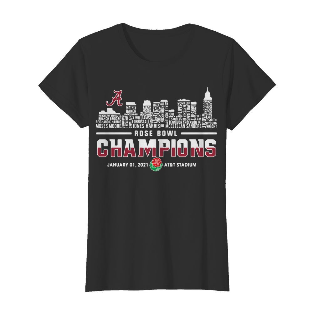 Alabama Crimson Tide rose Champions january  Classic Women's T-shirt