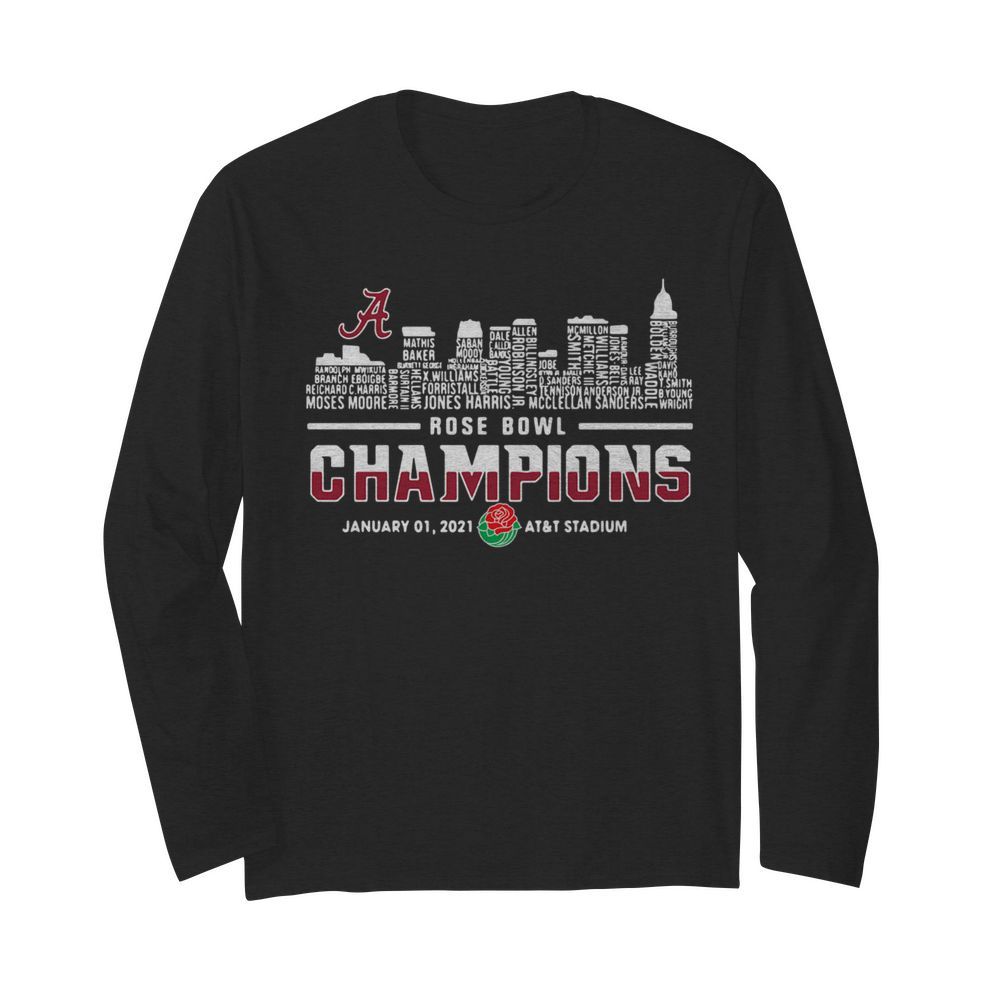 Alabama Crimson Tide rose Champions january  Long Sleeved T-shirt 