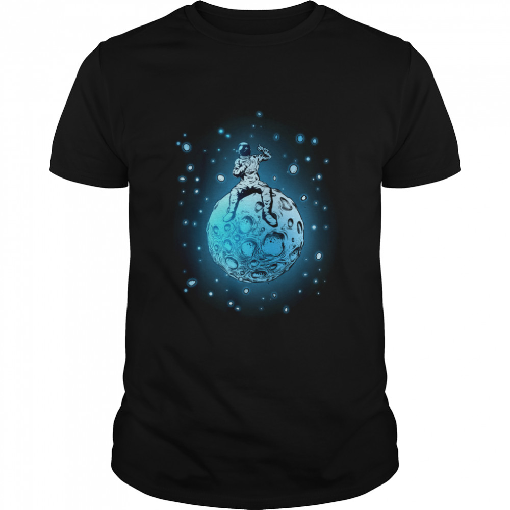 Astronaut Sitting On Planet Outer Space shirt