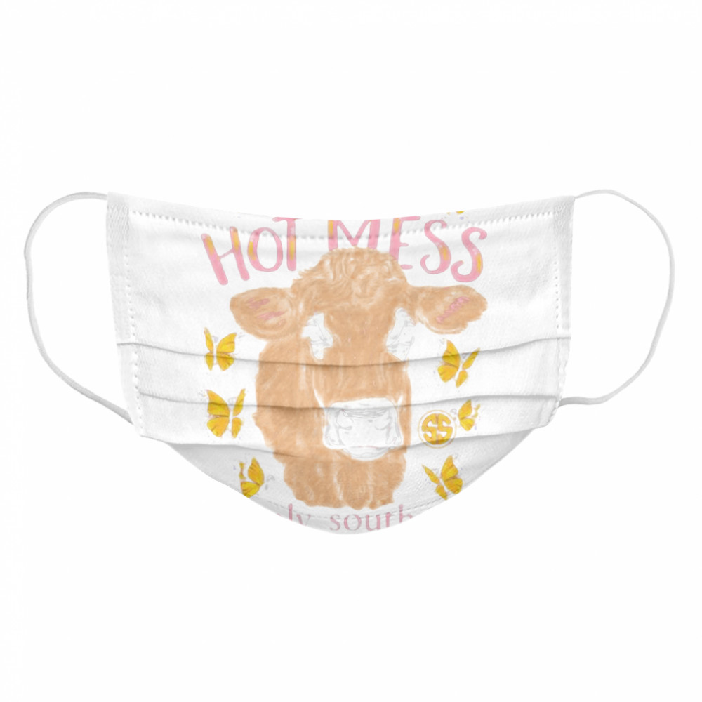 Bless This Hot Mess Simple Southern Collection Cows Buffterfly  Cloth Face Mask