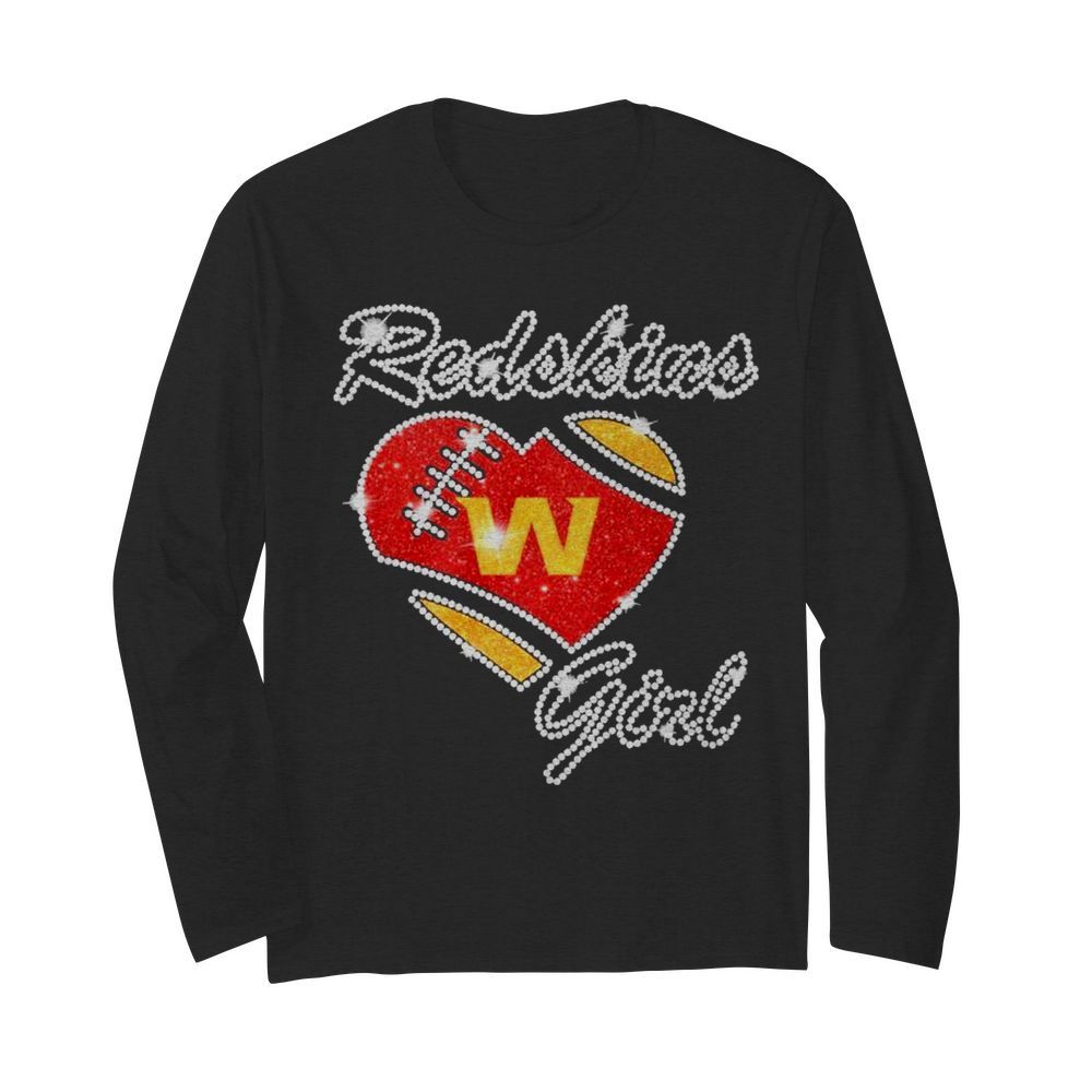 Diamond Heart Washington Redskins Girl  Long Sleeved T-shirt 