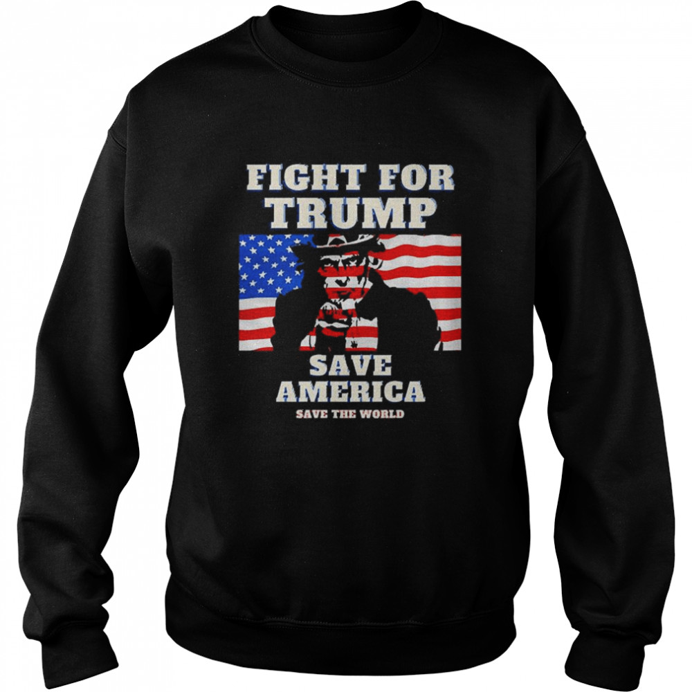 Fight For Trump Save America Save The World American Flag  Unisex Sweatshirt