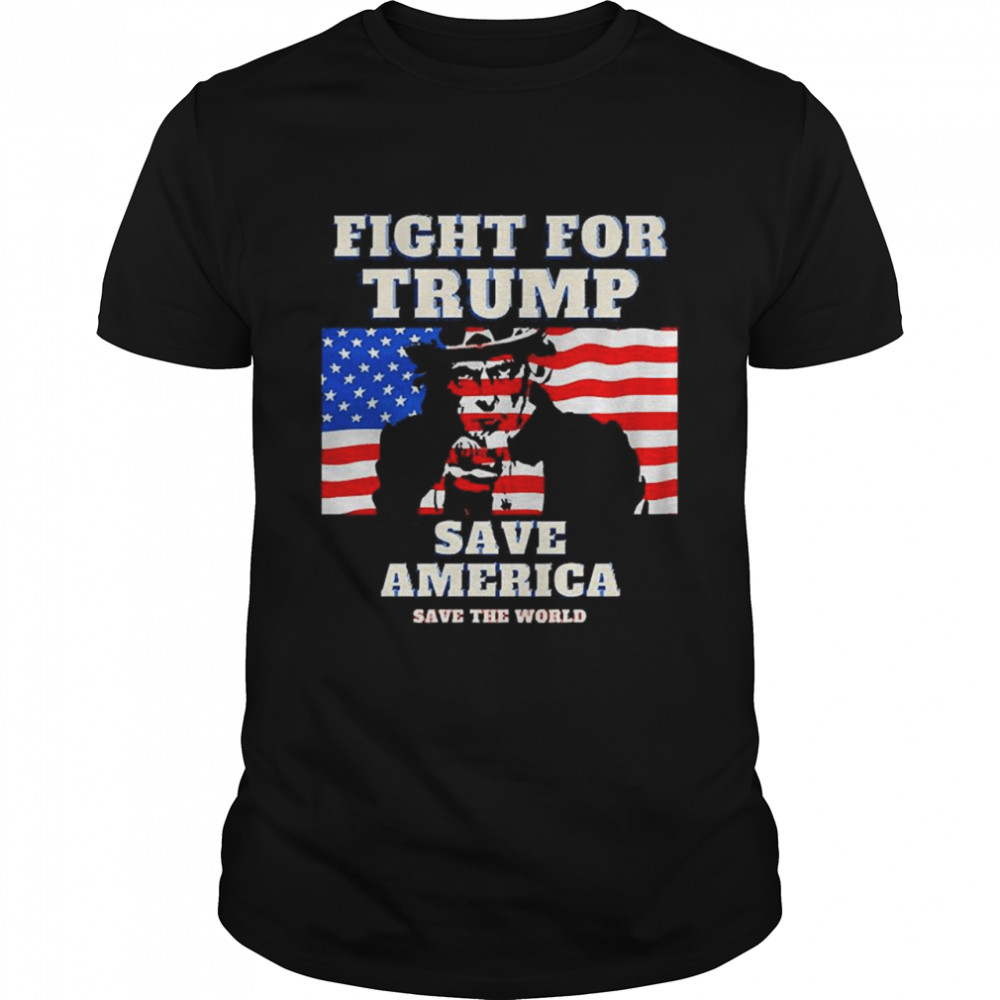 Fight For Trump Save America Save The World American Flag  Classic Men's T-shirt