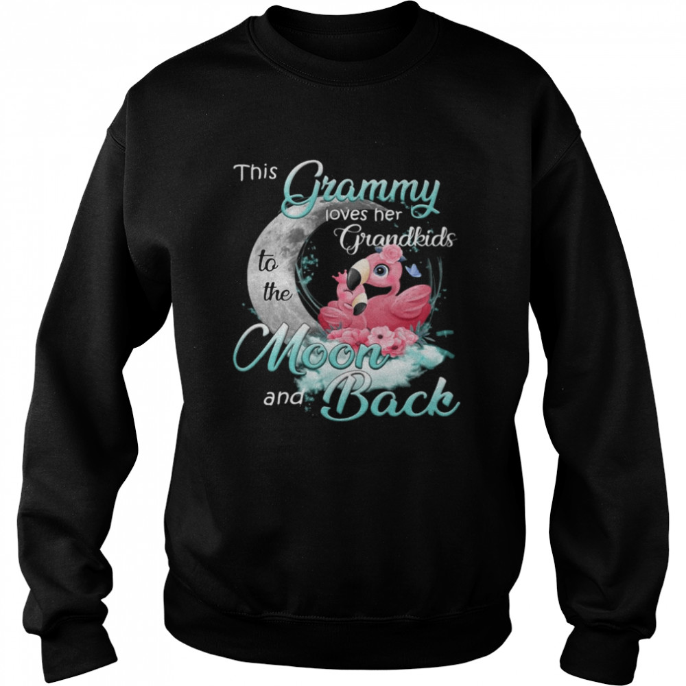 Flamingo This Grammy Loves Her Grandkids To The Moon And Back  Unisex Sweatshirt