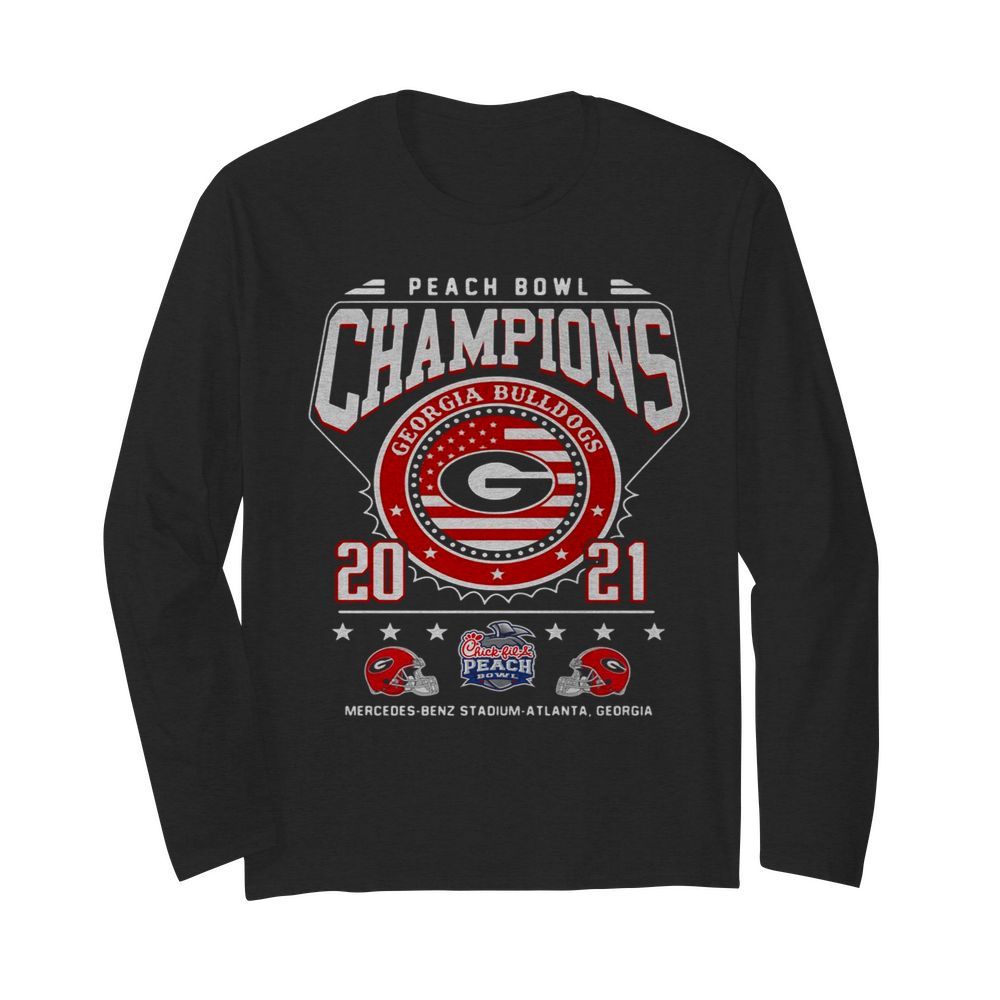 Georgia Bulldogs peach bowl champions 2021  Long Sleeved T-shirt 