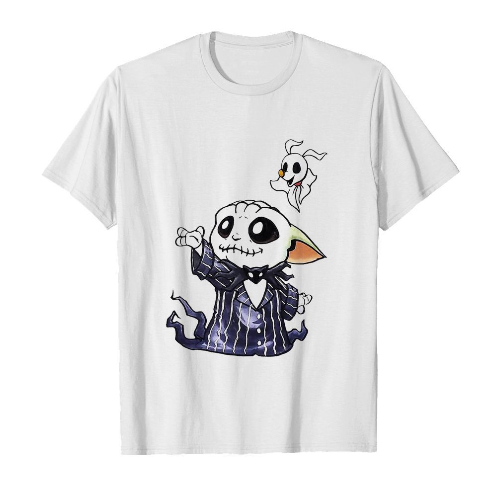 Hot Baby Yoda In Jack Skellington And Zero shirt