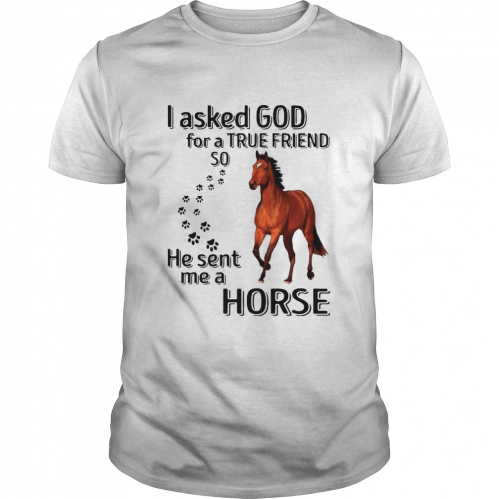 I Asked God For A True Friend So He Sent Me A Horse shirt