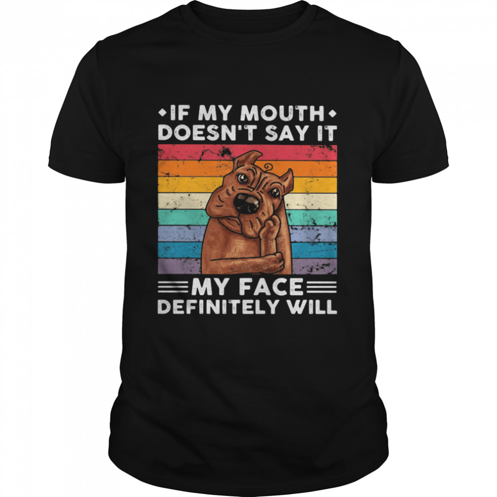 If My Mouth Doesn’t Say It My Face Definitely Will Pitt Bull Vintage shirt