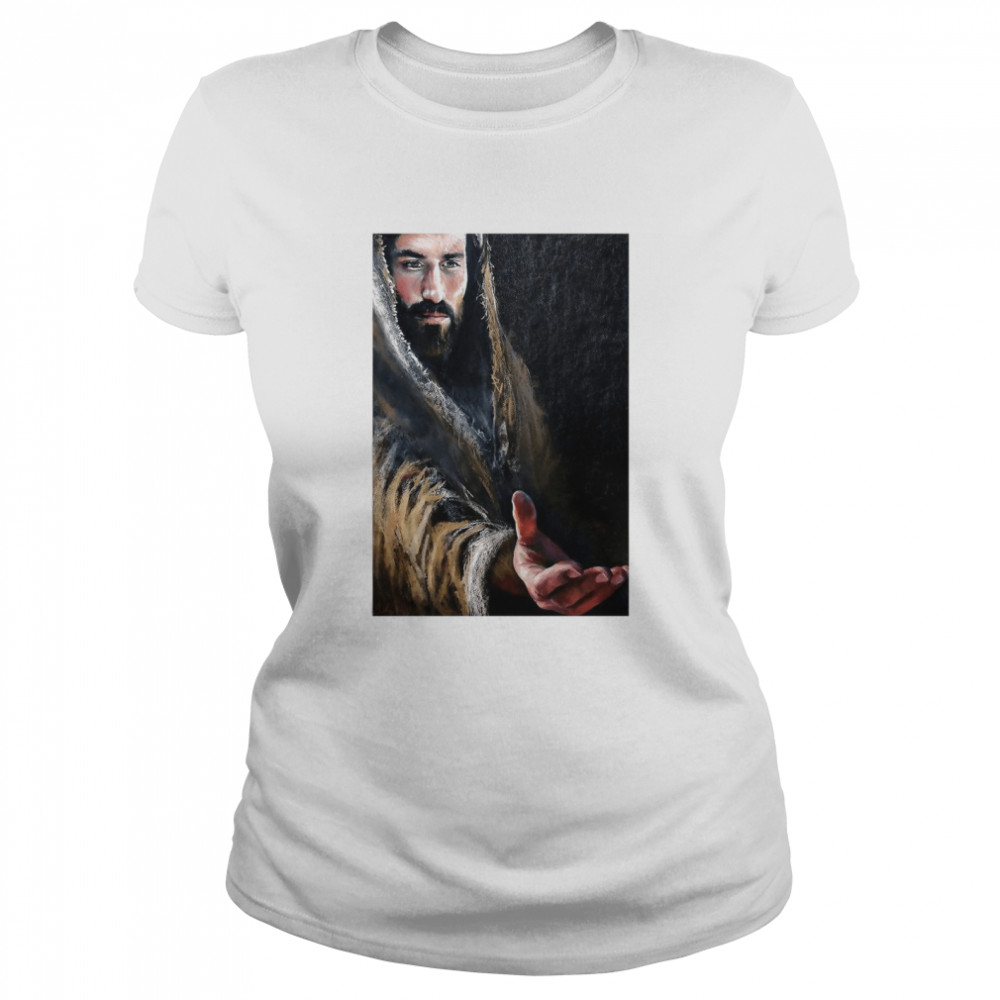 Jesus Reaching Hand  Classic Women's T-shirt