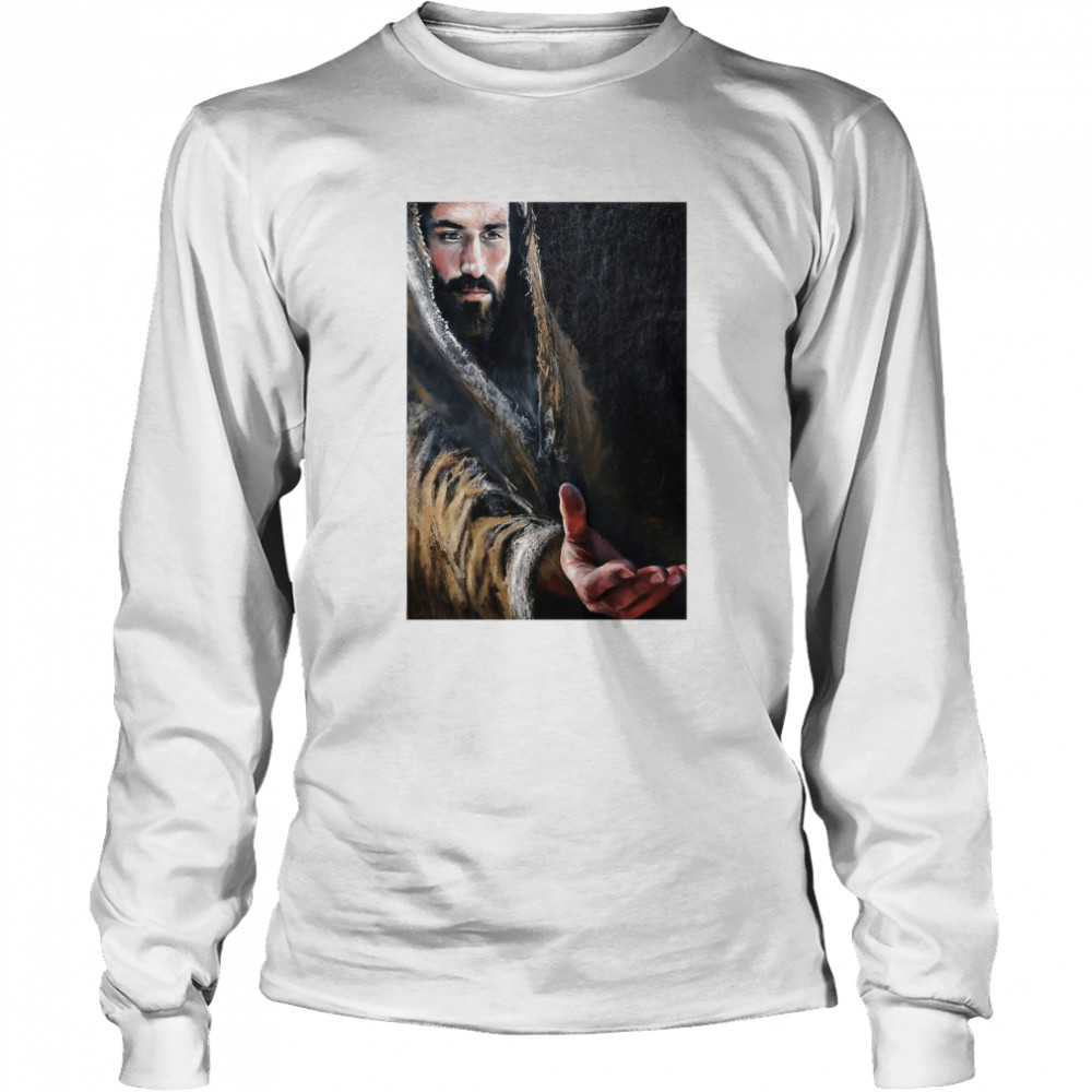 Jesus Reaching Hand  Long Sleeved T-shirt