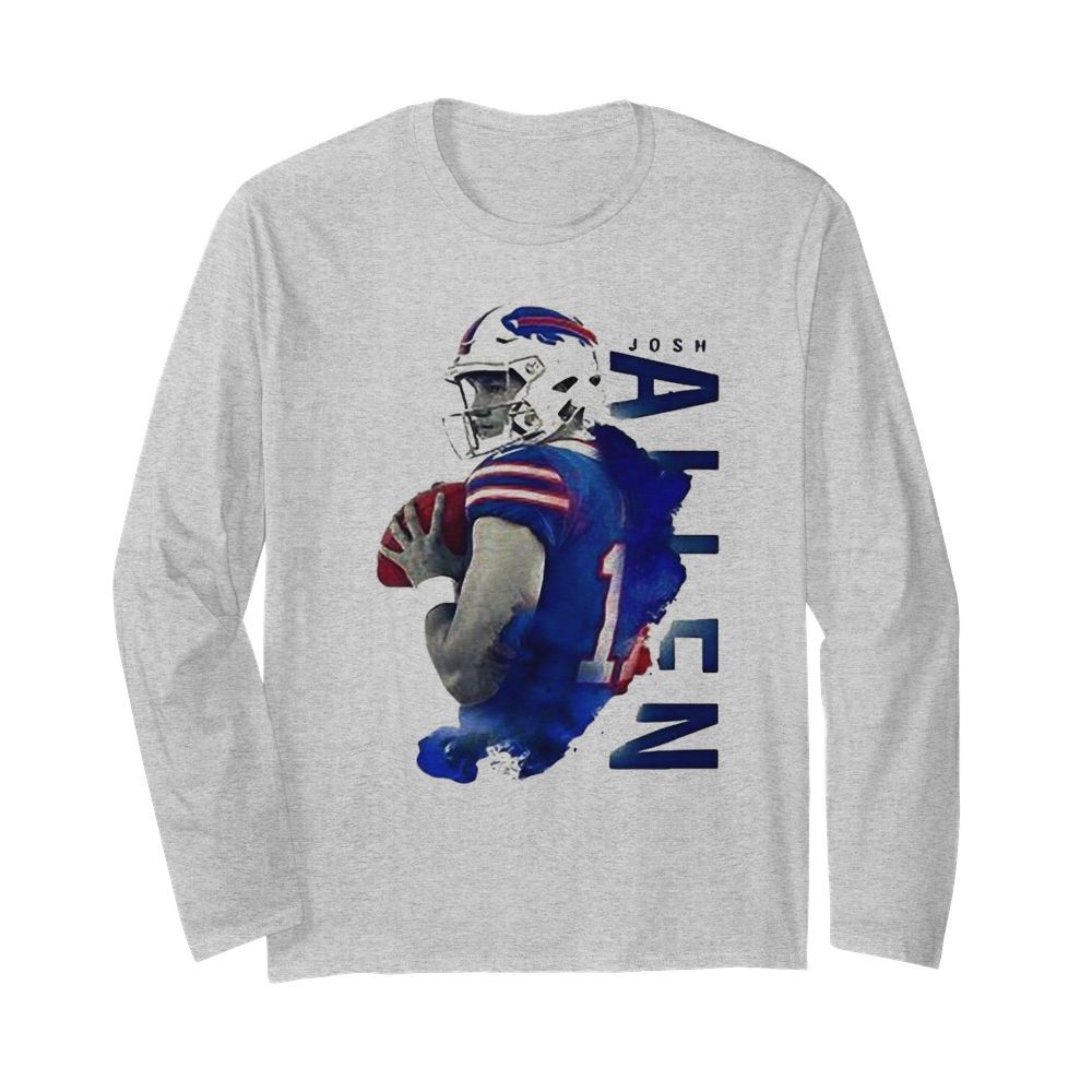 Josh Allen 17 Buffalo Bills Football  Long Sleeved T-shirt 