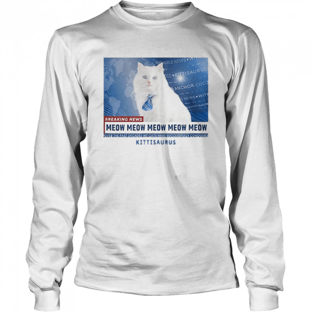 Kittisaurus News Anchor CoCo  Long Sleeved T-shirt