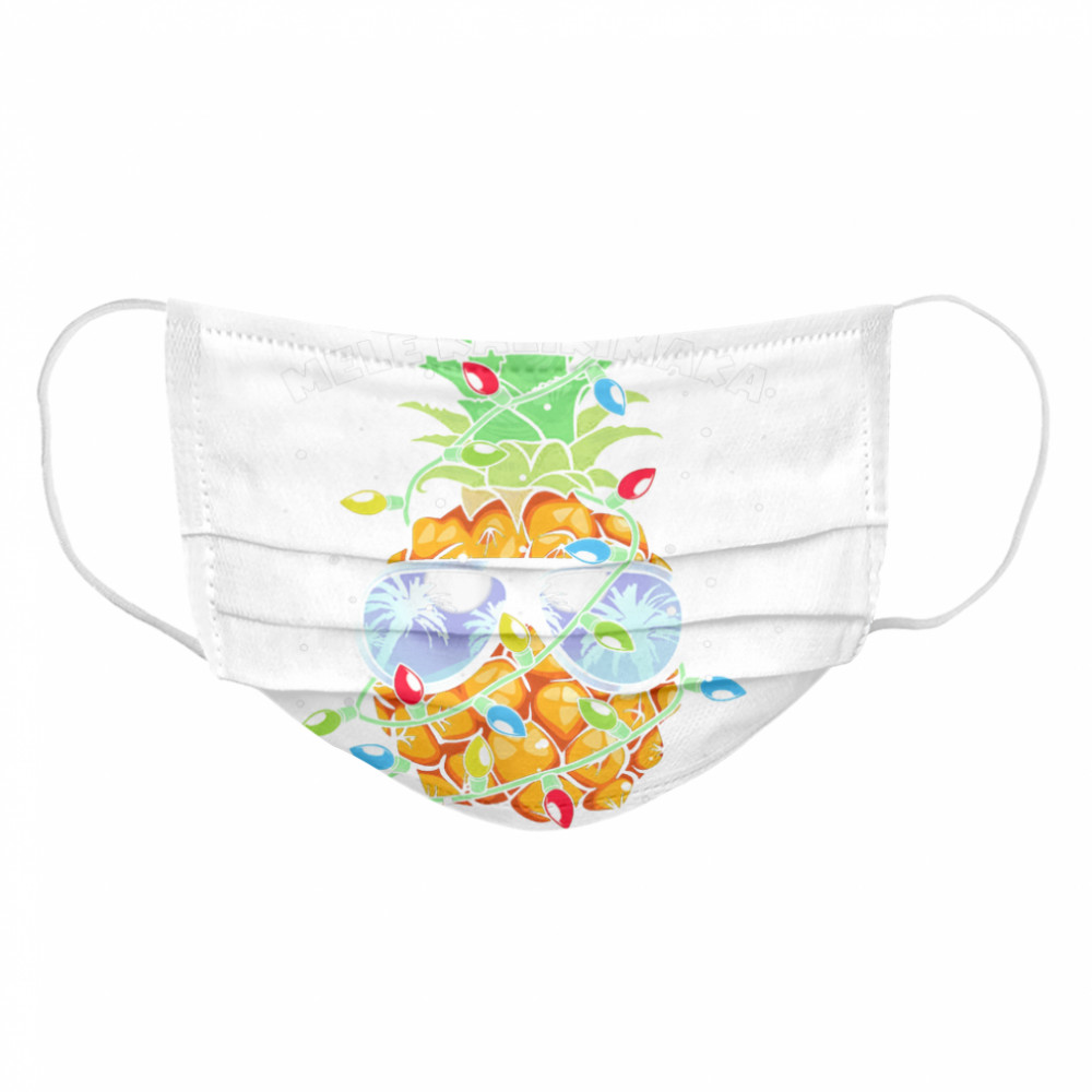 Mele Kalikimaka Christmas Lights Hawaiian XMas Pineapple  Cloth Face Mask