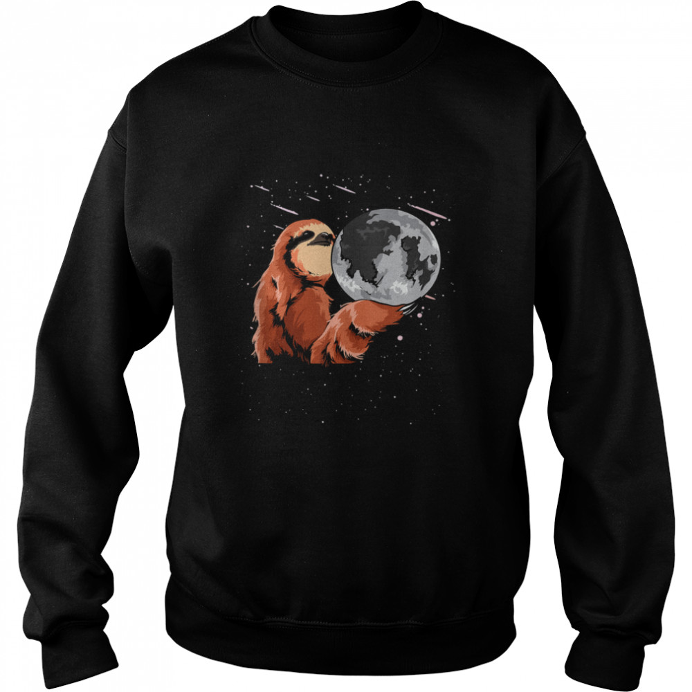 Moon Sloth Outer Space Sloth Holding The Moon  Unisex Sweatshirt