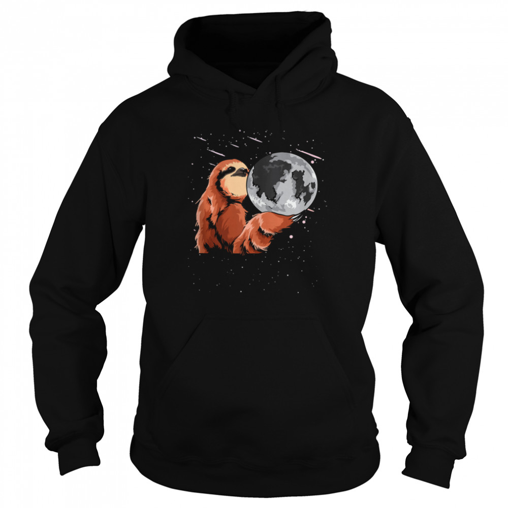 Moon Sloth Outer Space Sloth Holding The Moon  Unisex Hoodie