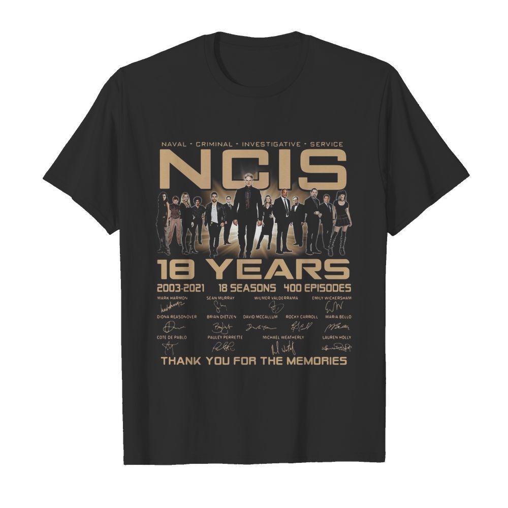 Naval Criminal Ncis 18 Years Signatures Thank You For The Memories shirt