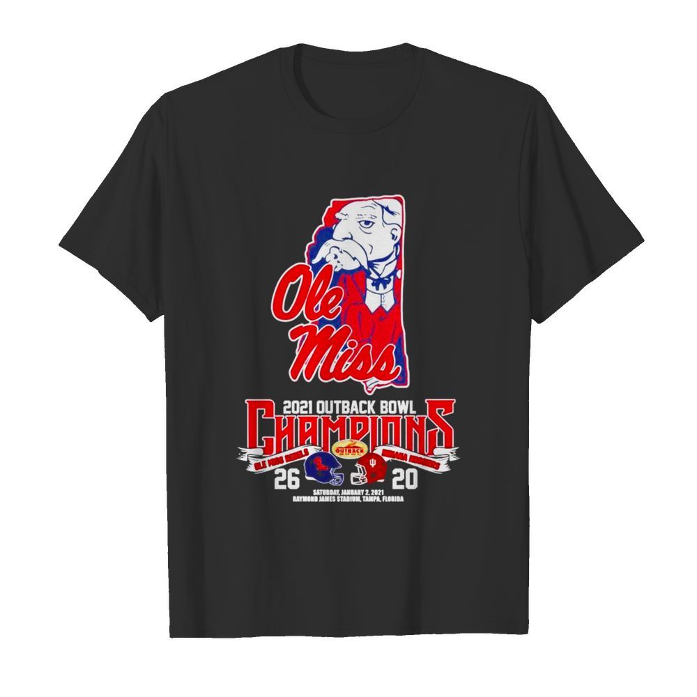 Old Miss 2021 Outback Bowl Champions Ole Miss Rebels 26 Indiana Hoosiers 20 shirt