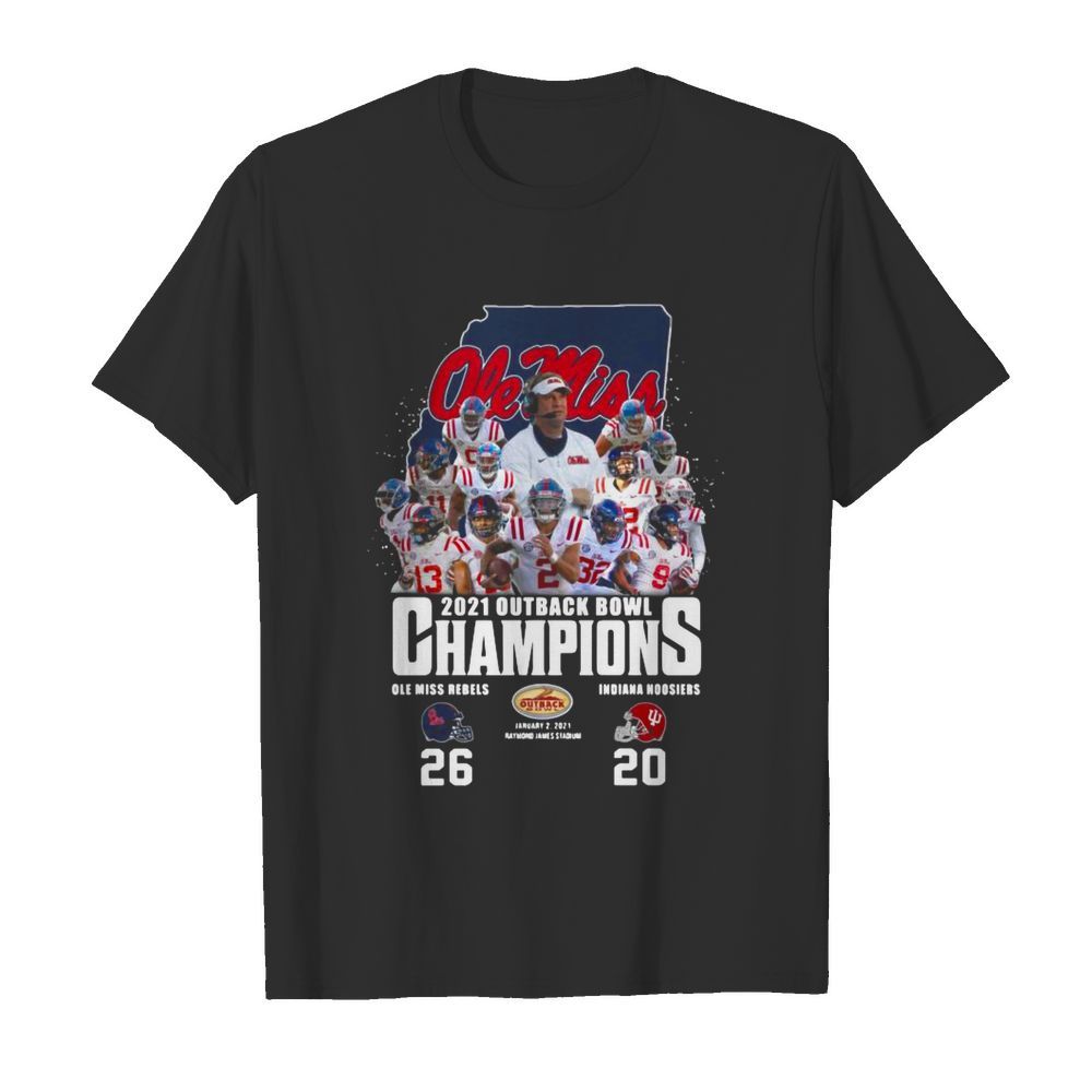 Ole Miss Football 2021 Outback Bowl Champions 26 20 Indiana Hoosiers shirt