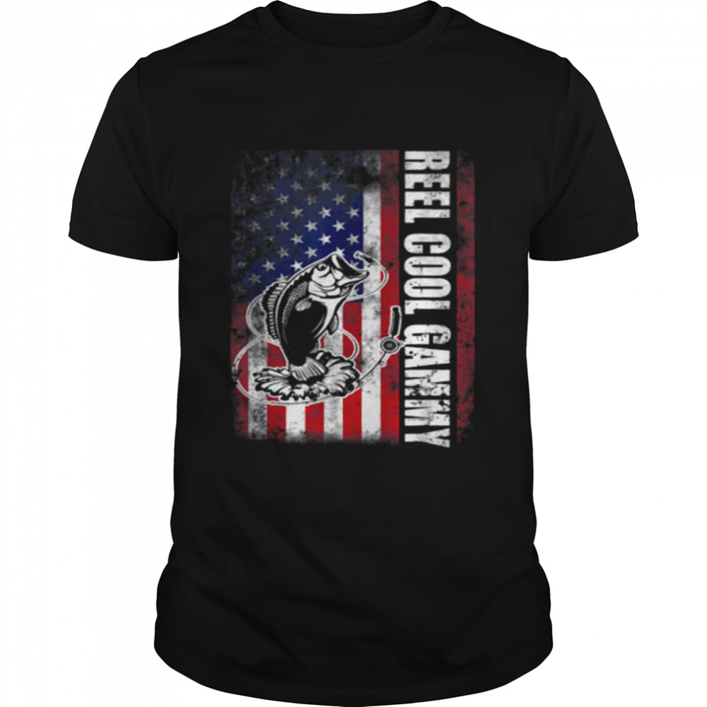 Reel Cool Gammy Vintage American Flag Fishing shirt