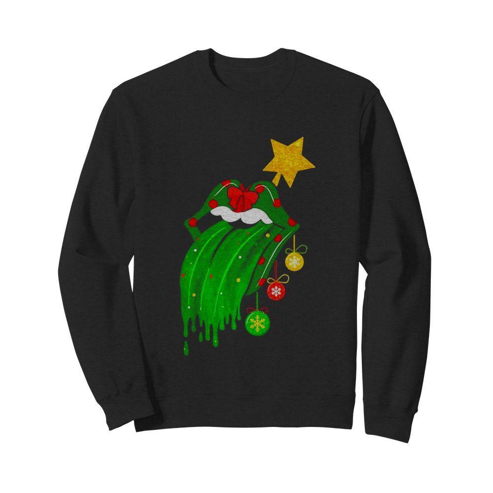 Rock And Roll Rolling Stone Lips Grinch Merry Xmas  Unisex Sweatshirt