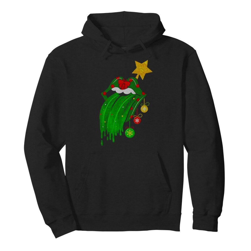 Rock And Roll Rolling Stone Lips Grinch Merry Xmas  Unisex Hoodie