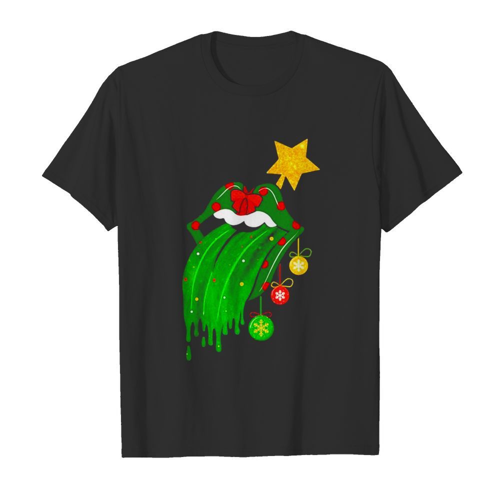 Rock And Roll Rolling Stone Lips Grinch Merry Xmas  Classic Men's T-shirt