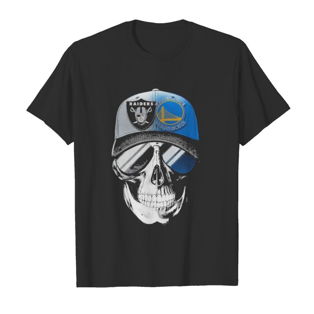 Skull hat Oakland Raiders and Golden State Warriors shirt