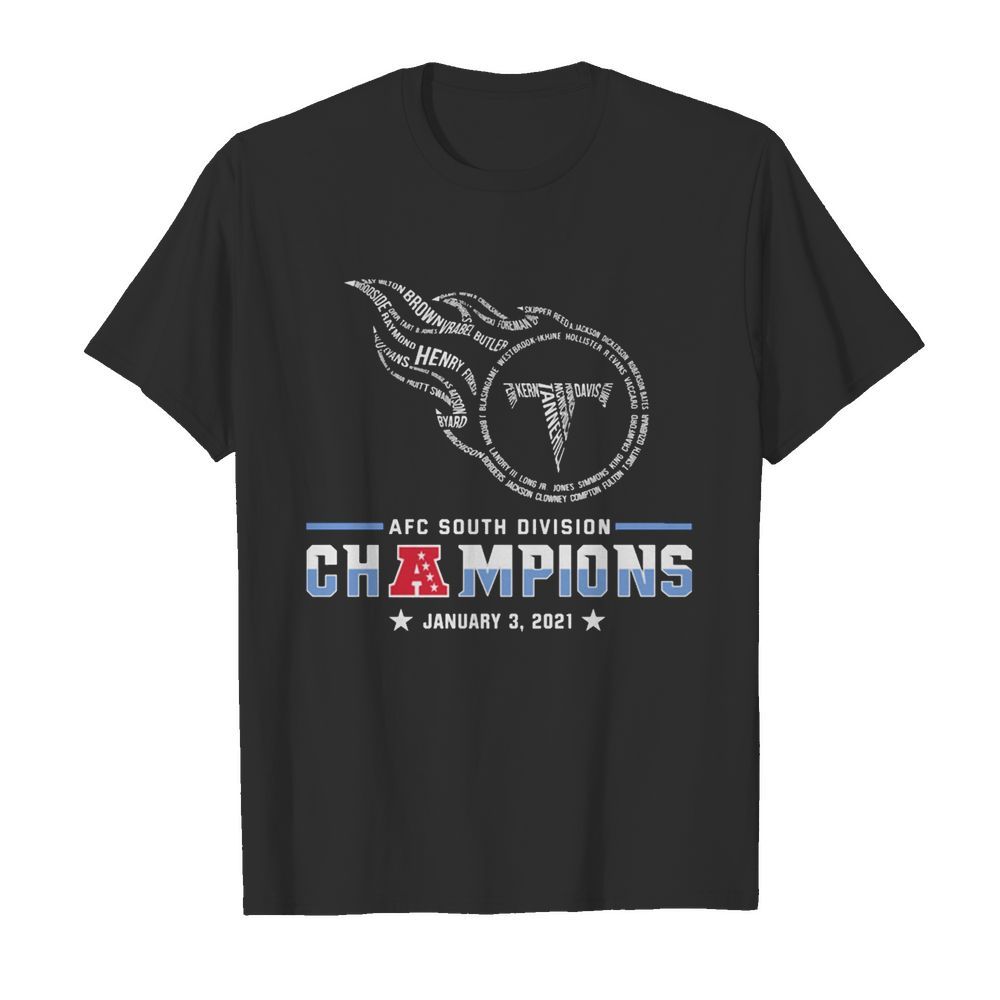 Tennessee Titans Afc South Division Champions January 3 2021 shirt