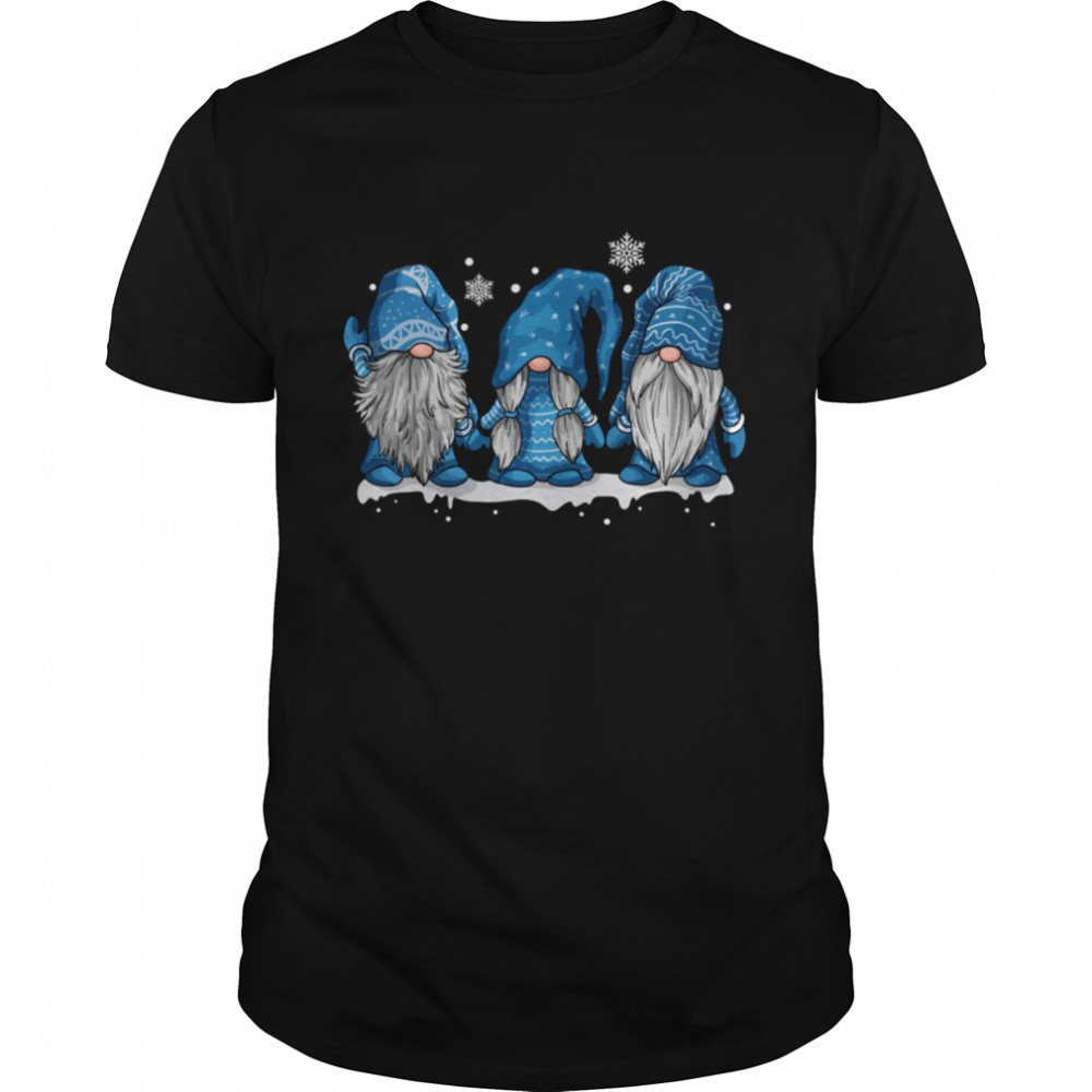 Three Gnomes In Blue Ugly Christmas Costume shirt