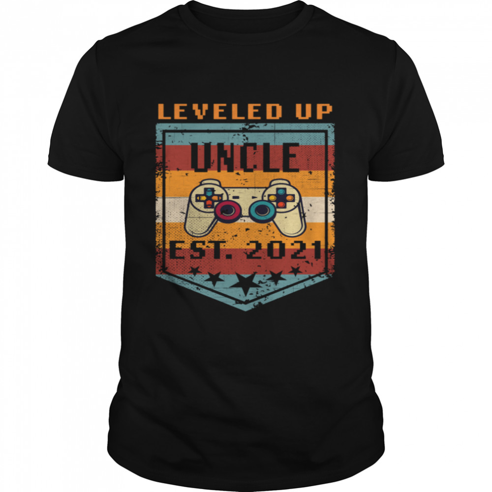 Uncle 2021 Leveled Up Uncle Gamer Retro Style shirt