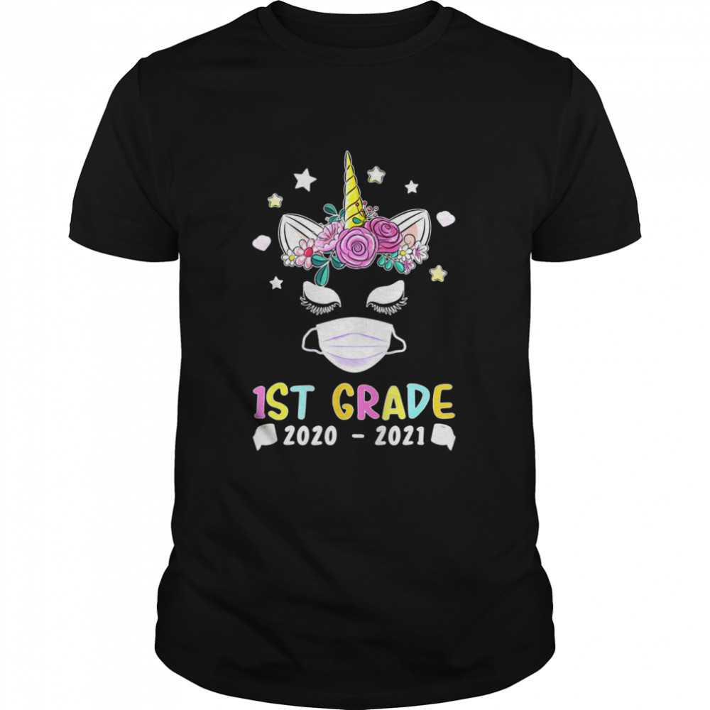 Unicorn Hello 1st Grade 2020 Back To School shirt