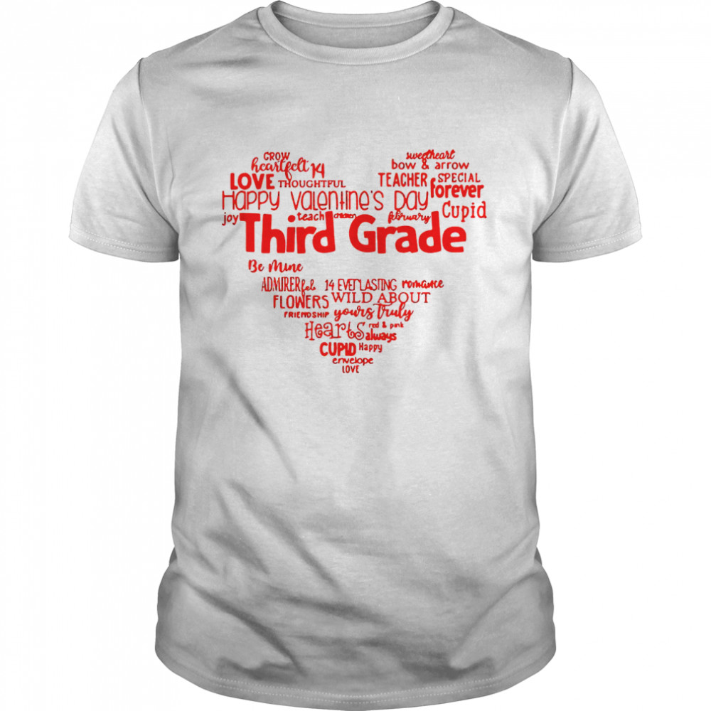 Valentine Heart Teacher Name Grade Personalized Raglan shirt