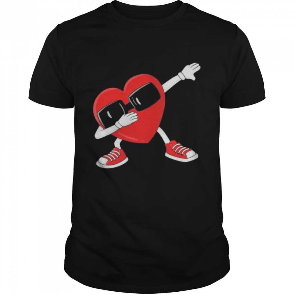 Valentines day dabbing heart shirt