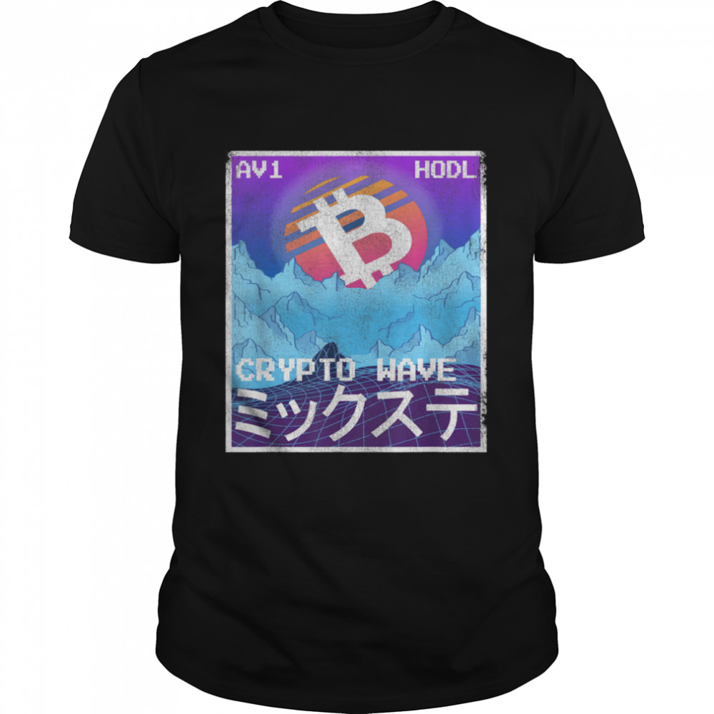 Vaporwave Aesthetic Bitcoin Crypto Wave 80s 90s BTC shirt