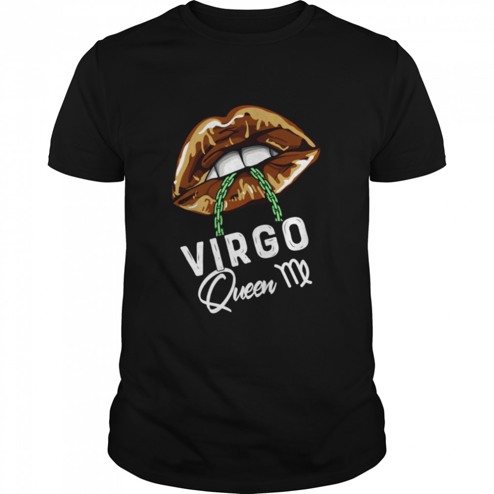 Virgo Queen Lips Sexy Black Afro Queen September shirt