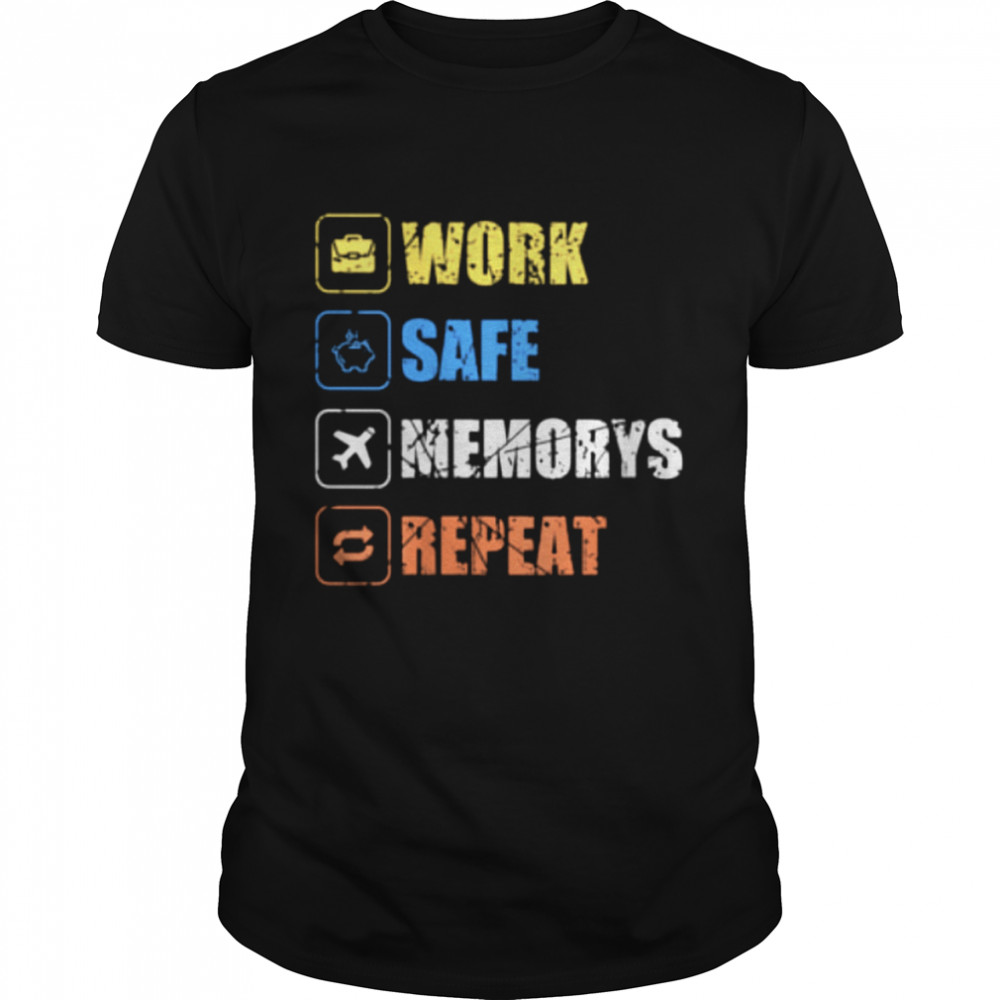 Womens Work Safe Memorys Repeat World Traveler Traveling shirt